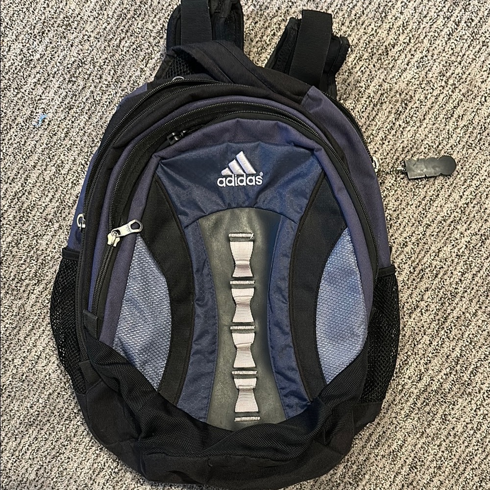 Adidas Men's Black and Blue Backpack